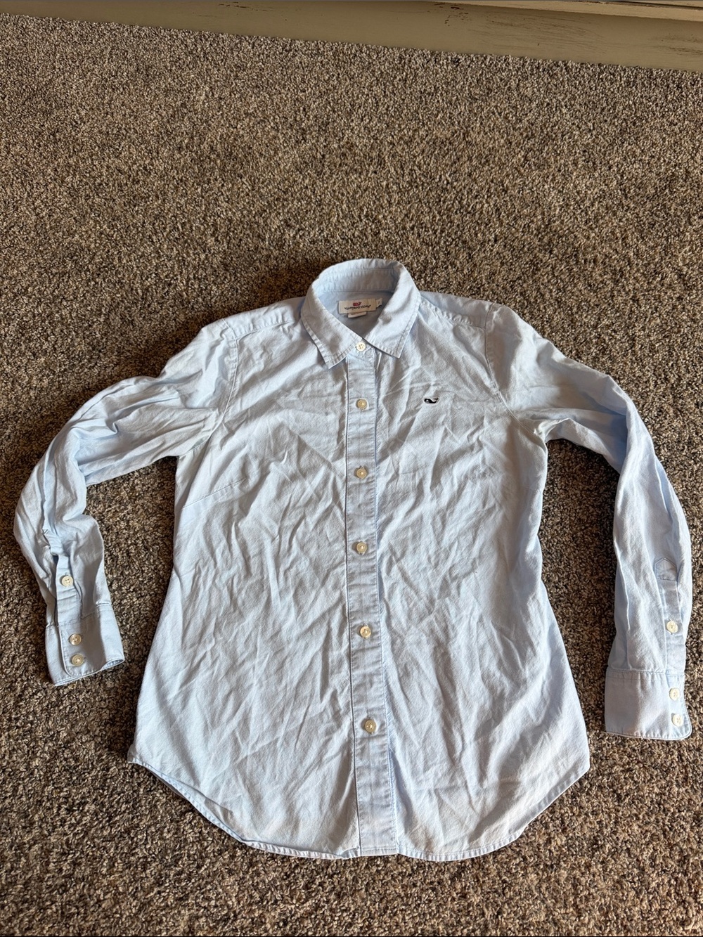 Vineyard Vines Women's Light Blue Button-Down Shirt Size 2